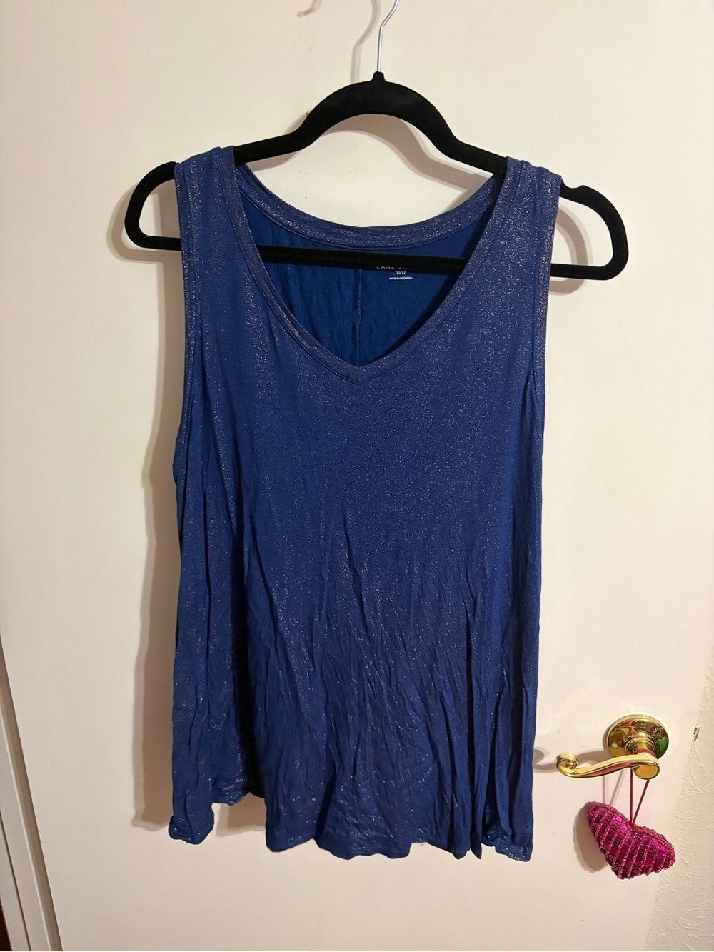 💜 10/12 Lane Bryant Shimmery Blue V-Neck Tank